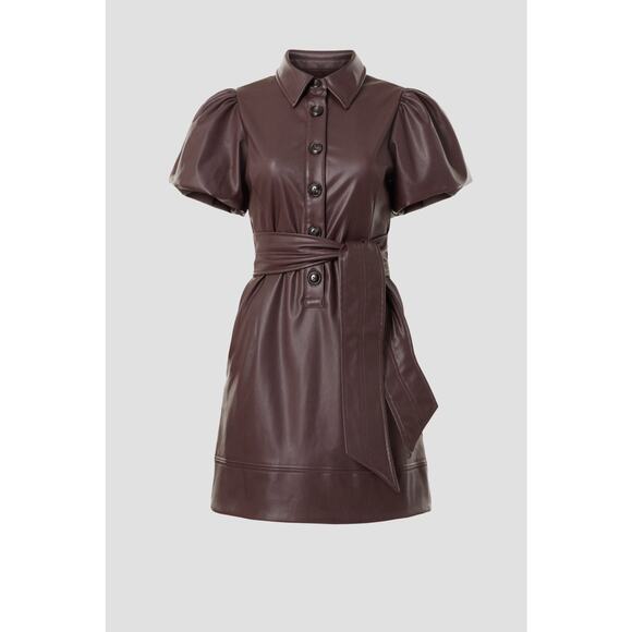 TOCCIN X RTR Puff Sleeve Faux Leather Dress - Picture 5 of 8